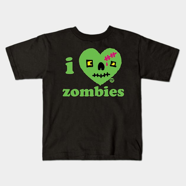 I LOVE ZOMBIES Kids T-Shirt by toddgoldmanart